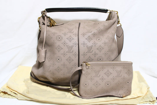 LOUIS VUITTON Vuitton Mahina Selene MM M97141 2WAY Shoulder Bag Beige Shoulder Bag