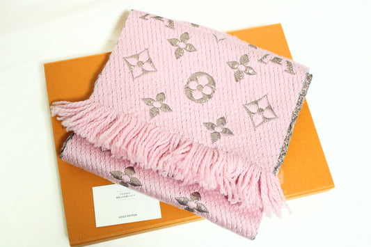 LOUIS VUITTON Vuitton Muffler Monogram Shine Echarp Logomania Pink Muffler