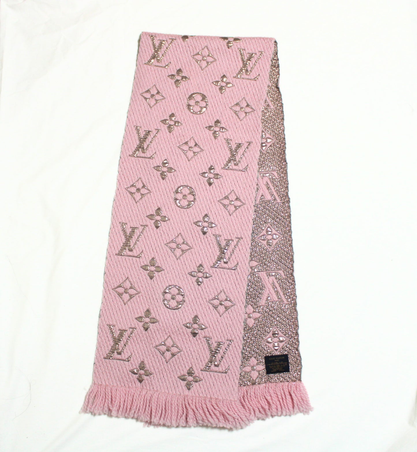 LOUIS VUITTON Vuitton Muffler Monogram Shine Echarp Logomania Pink Muffler