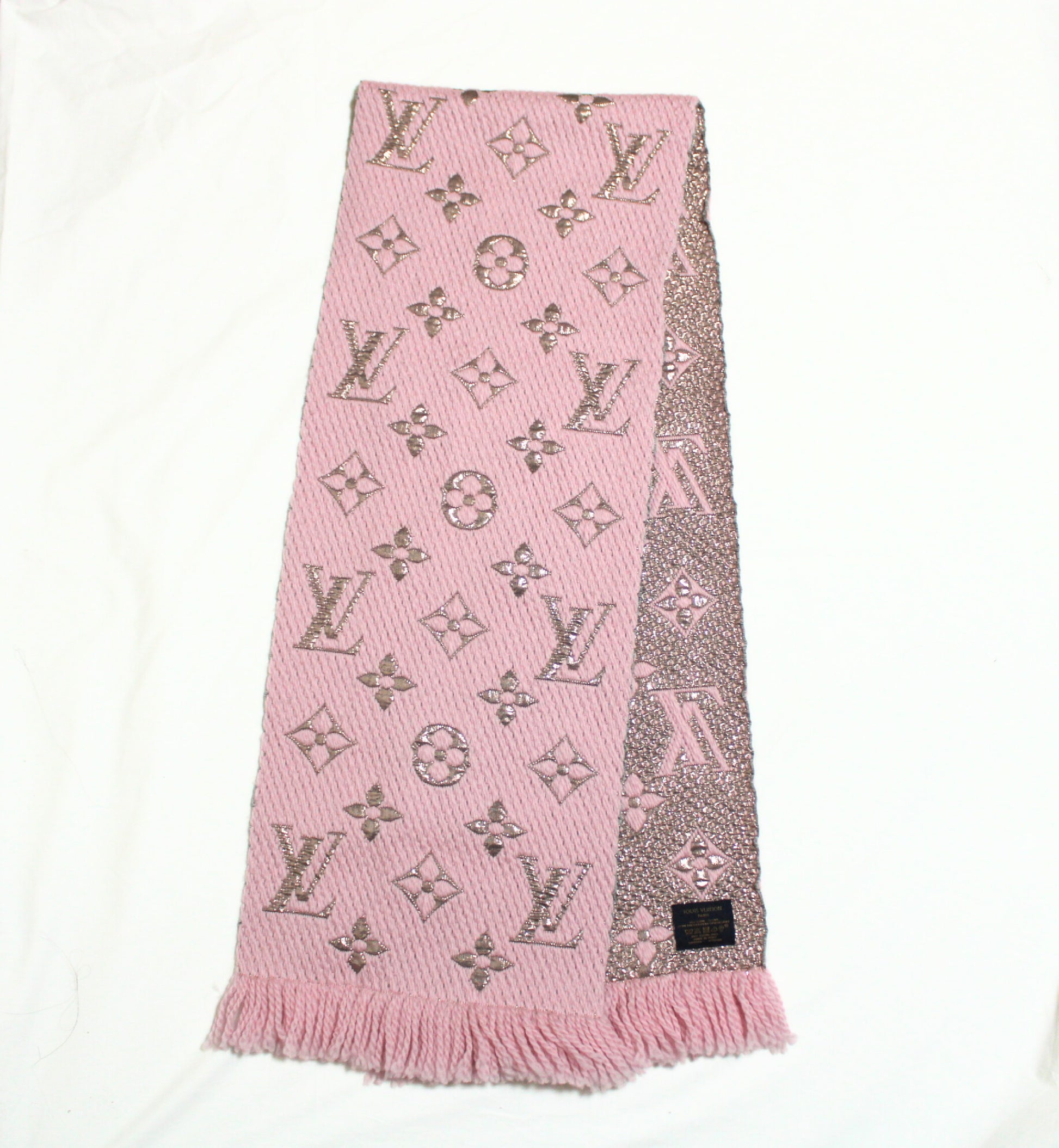LOUIS VUITTON Vuitton Muffler Monogram Shine Echarp Logomania Pink Muffler