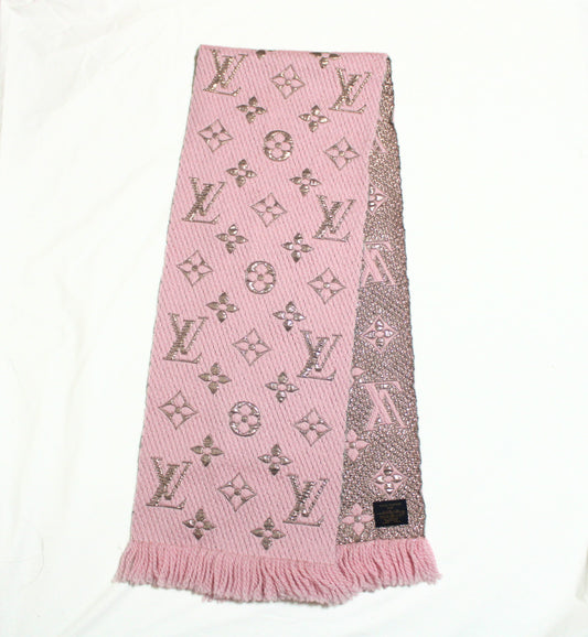 LOUIS VUITTON Vuitton Muffler Monogram Shine Echarp Logomania Pink Muffler