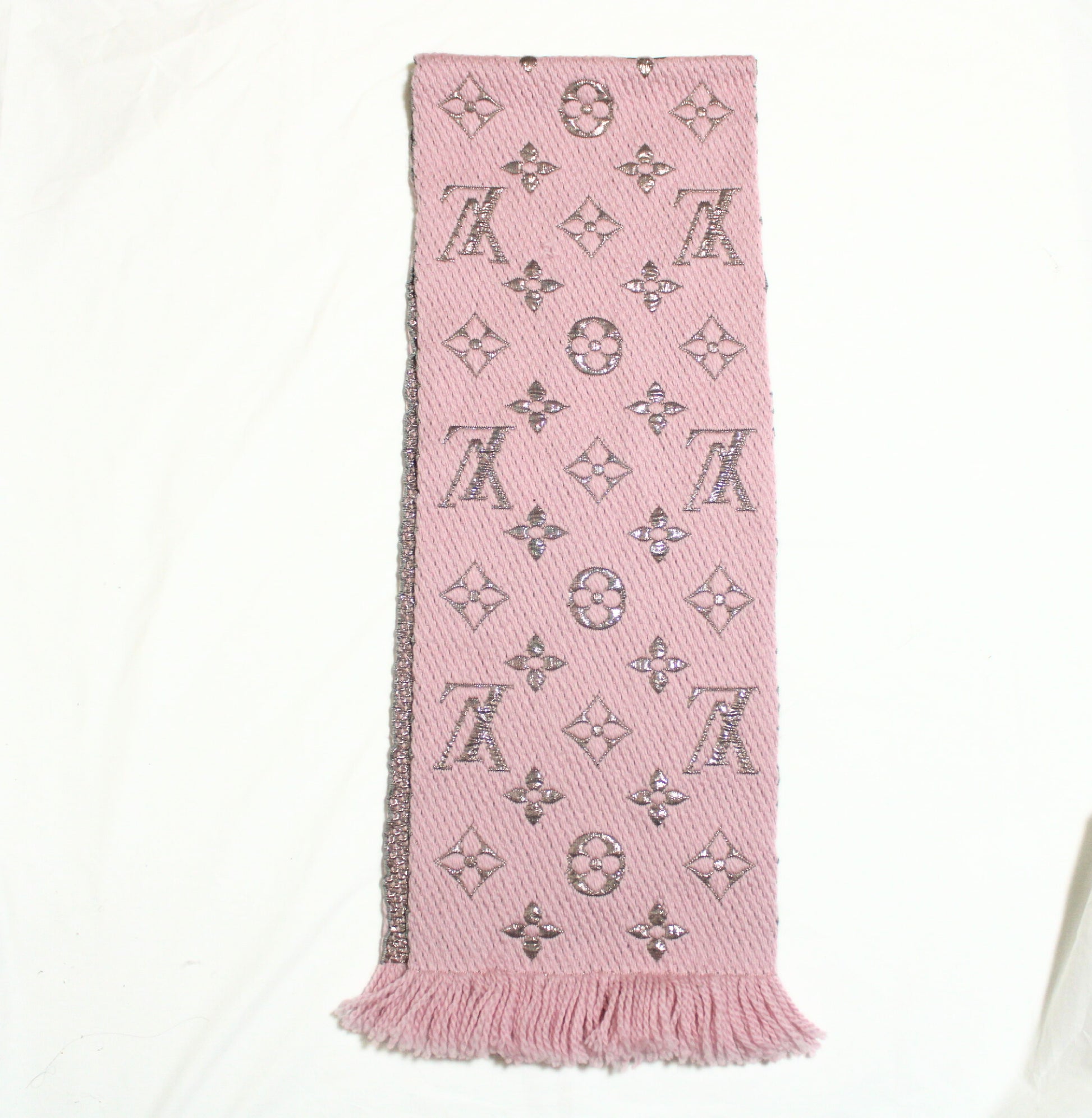 LOUIS VUITTON Vuitton Muffler Monogram Shine Echarp Logomania Pink Muffler