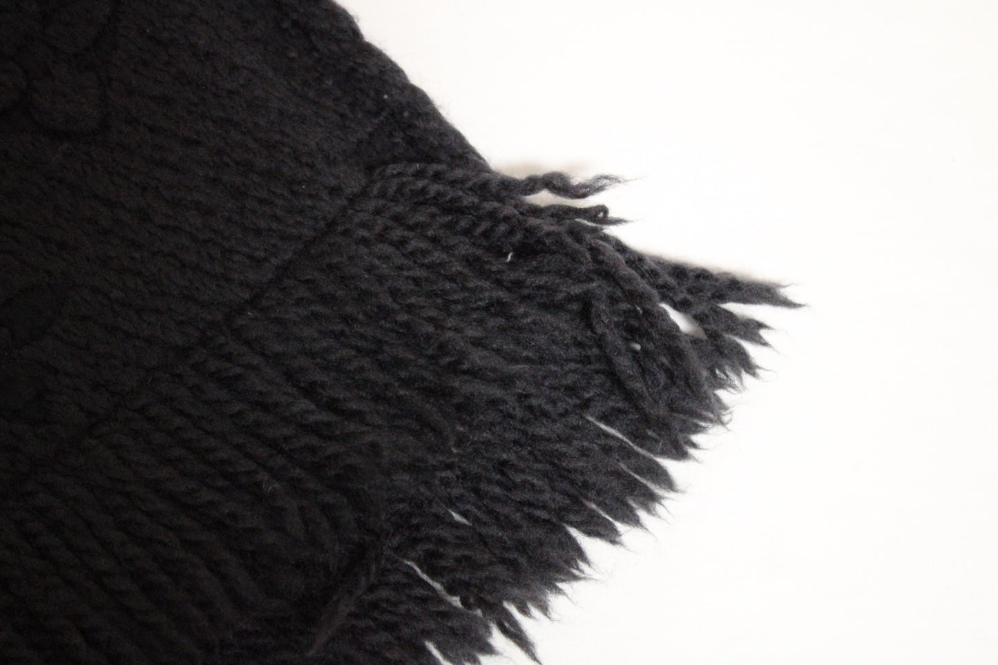 LOUIS VUITTON Vuitton Echarpe Logomania Muffler Wool Silk Black Muffler
