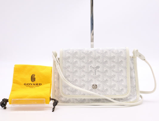 GOYARD PVCx Leather Pochette Plume White Shoulder Bag Storage Bag Small Shoulder Bag