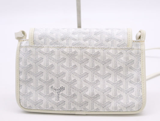 GOYARD PVCx Leather Pochette Plume White Shoulder Bag Storage Bag Small Shoulder Bag