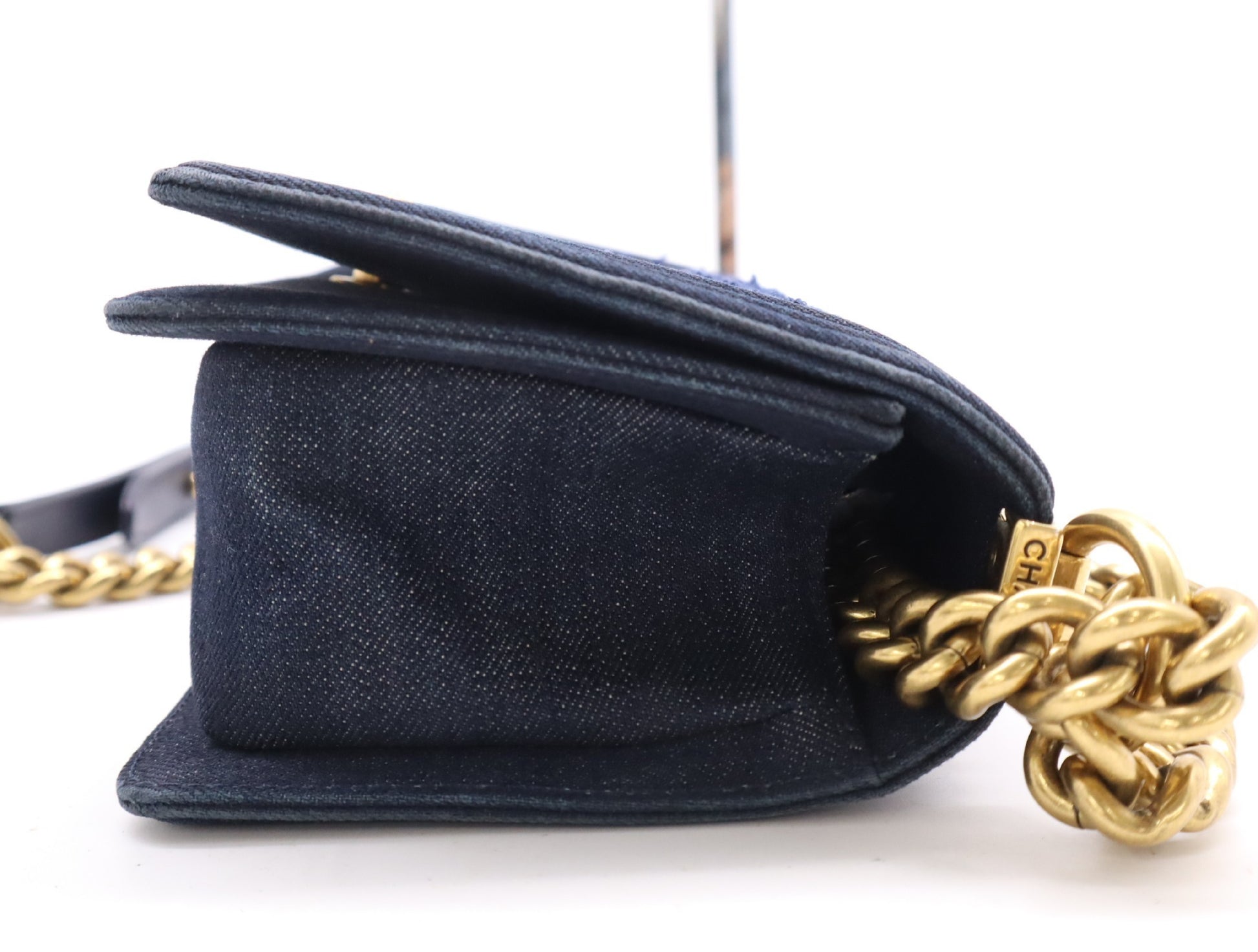 CHANEL Denim x Tweed Boy Chanel 20 Chain Shoulder Full Flap Seal 22337000 Shoulder Bag