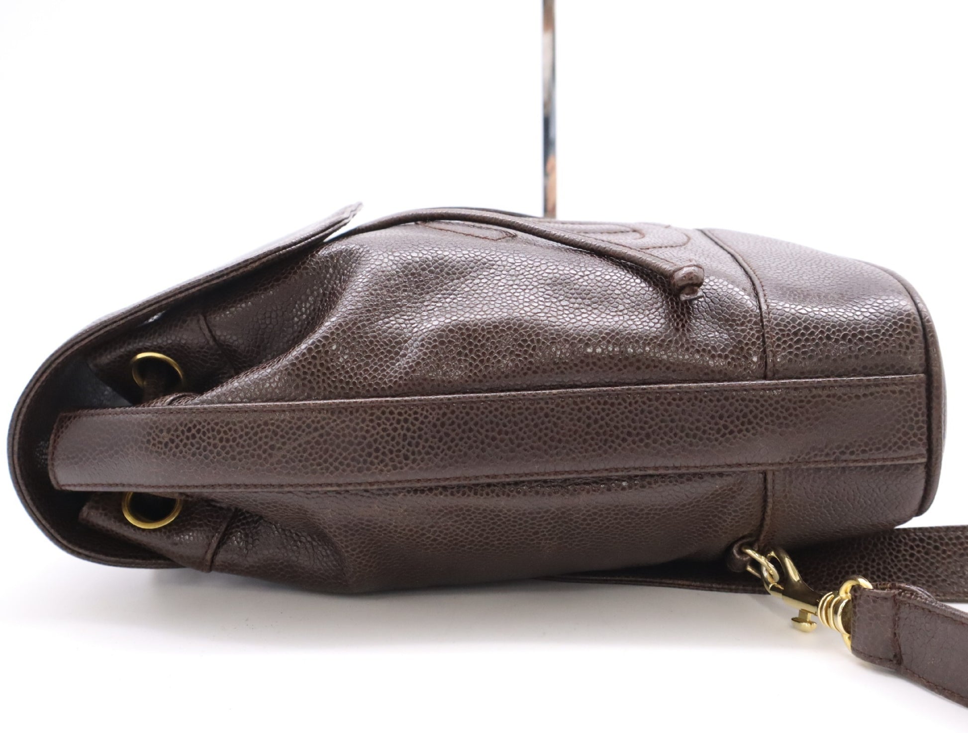 CHANEL Caviar Skin Cocomark Shoulder Bag with Brown Card Rucksack