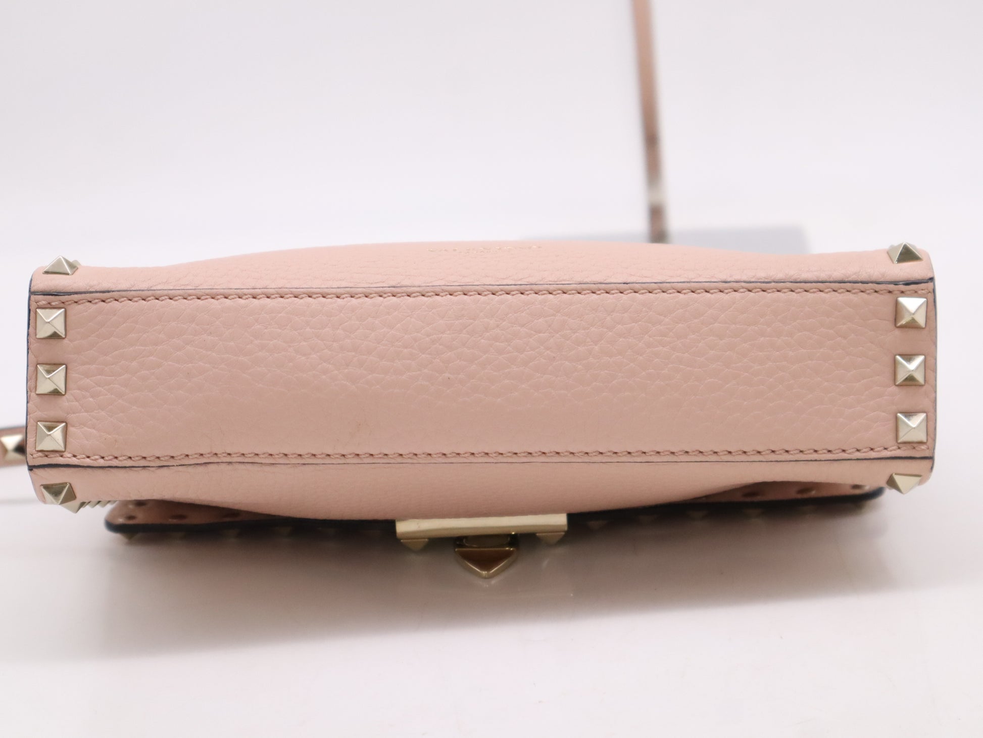 VALENTINO 4W2B0181VSF Garavani Rock Stud Leather Shoulder Bag Pink Shoulder Bag
