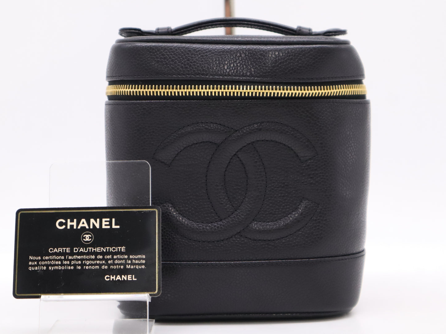 CHANEL Caviar Skin Vanity Black Card 4201305 Pouch