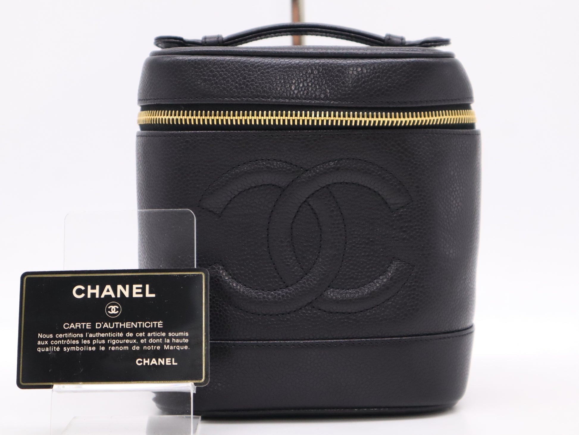 CHANEL Caviar Skin Vanity Black Card 4201305 Pouch