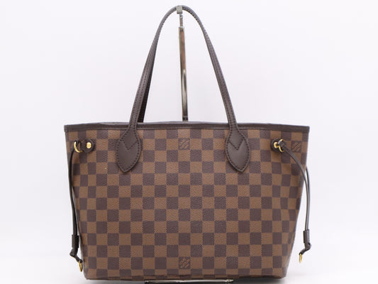 LOUIS VUITTON N41359 Damier Neverfull PM Tote Bag with Pouch