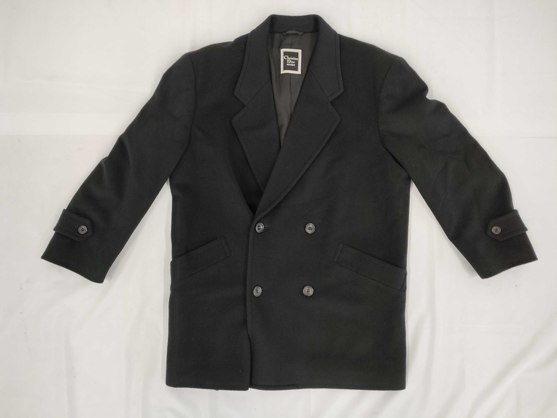 Dior MONSIEUR Cashmere Black Coat Size: M