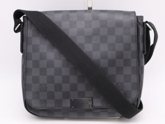 LOUIS VUITTON N41260? Damier Graphite District PM Shoulder Bag