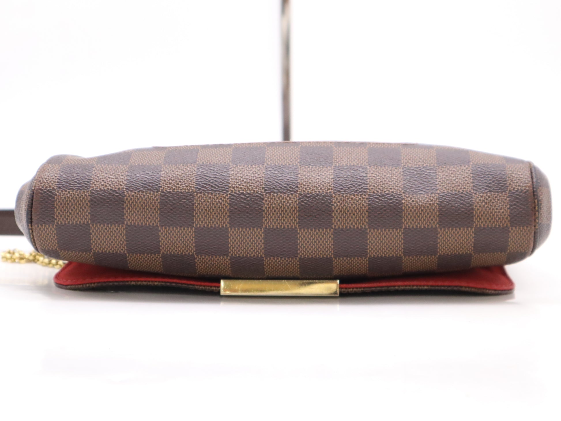 LOUIS VUITTON N41129 Damier Favorite MM Shoulder Bag with Shoulder Strap and Chain Strap