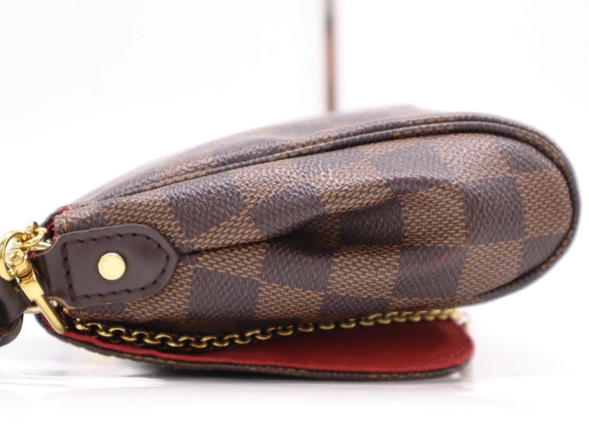 LOUIS VUITTON N41129 Damier Favorite MM Shoulder Bag with Shoulder Strap and Chain Strap