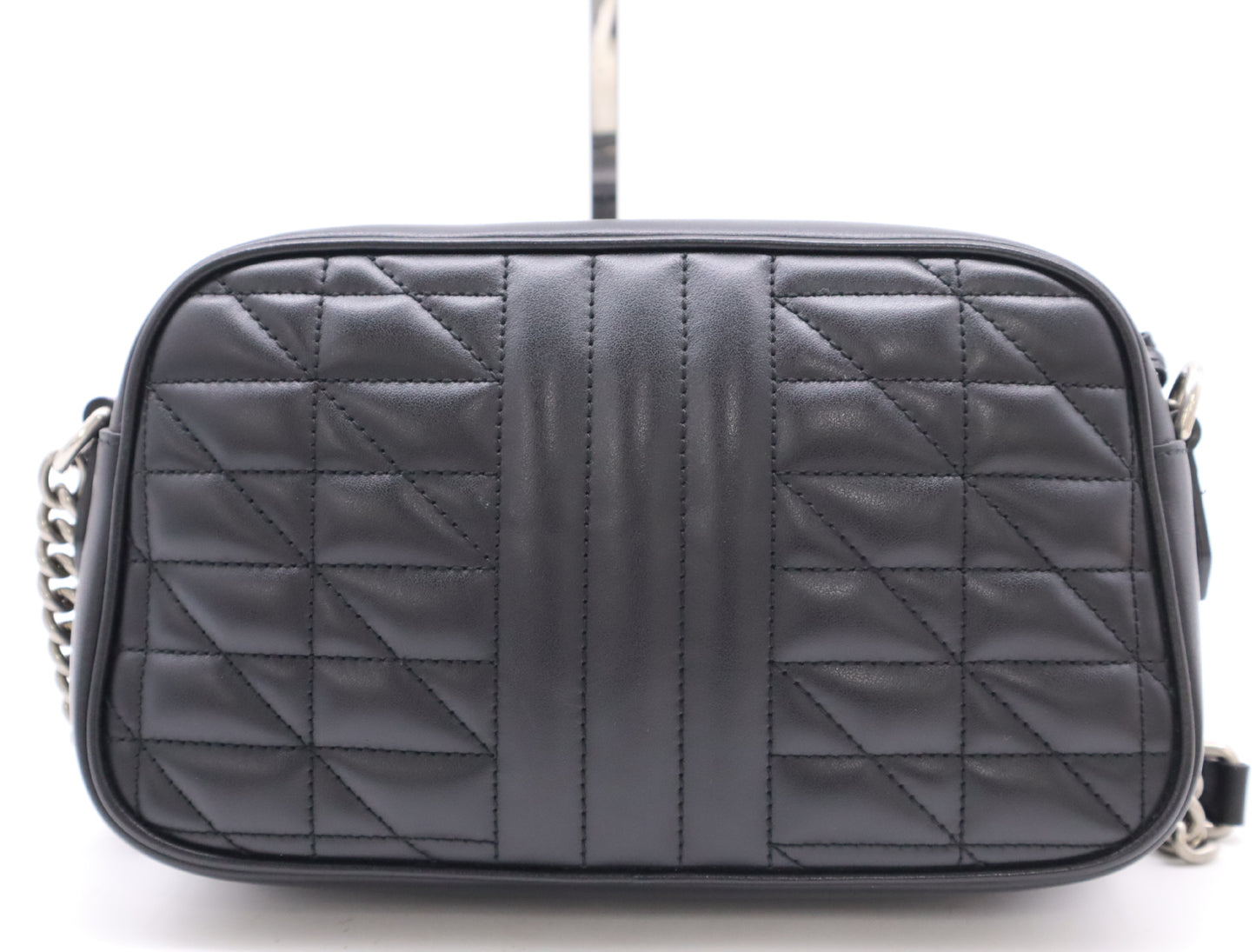 GUCCI 447632 GG Marmont Small Shoulder Bag, Leather, Quilted with GG Logo, Black, Includes Dust Bag