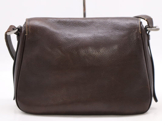 PRADA Leather Shoulder Bag Brown Shoulder Bag