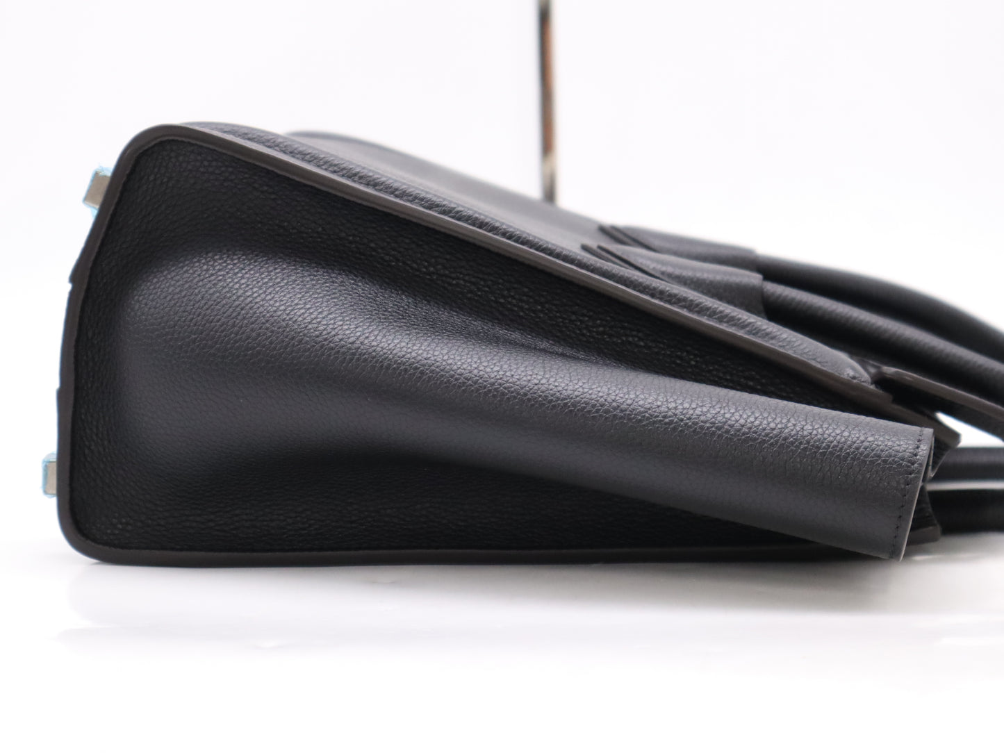 CELINE Leather Luggage Micro Shopper Black Tote Bag with Dust Bag