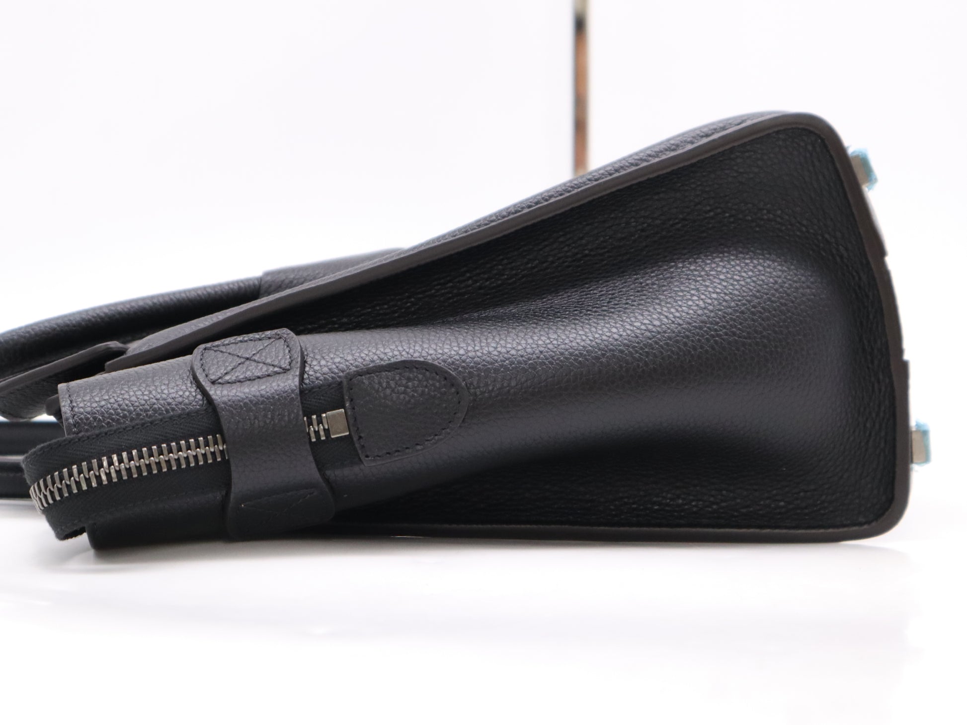 CELINE Leather Luggage Micro Shopper Black Tote Bag with Dust Bag