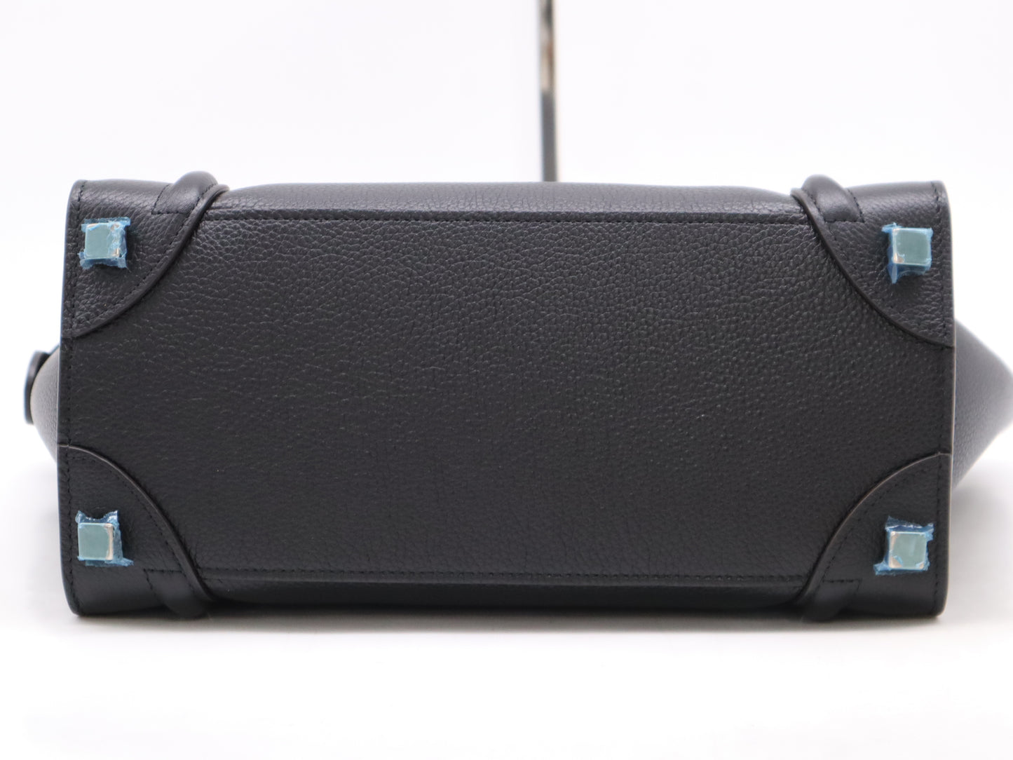 CELINE Leather Luggage Micro Shopper Black Tote Bag with Dust Bag