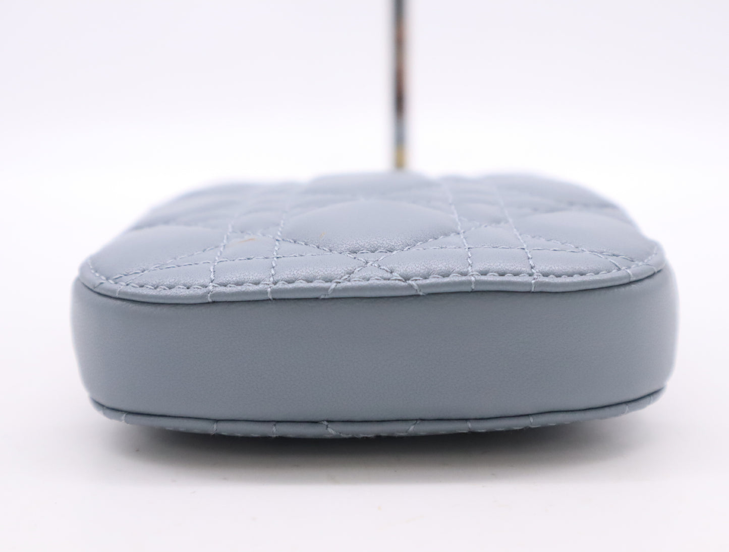 Dior S08720VRB Patent Calfskin Lady Dior Phone Holder Cannage Shoulder Bag with Box and Dust Bag