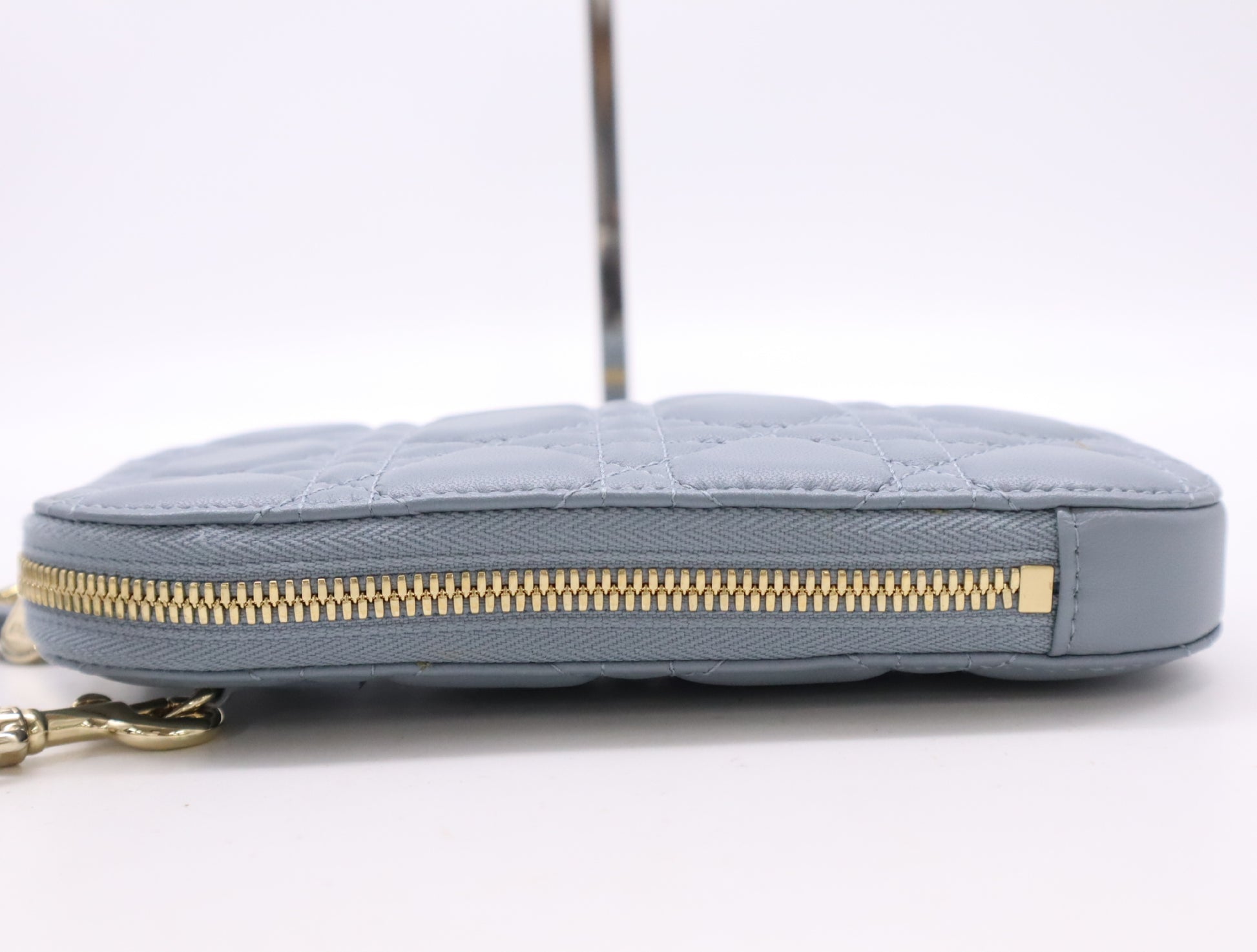 Dior S08720VRB Patent Calfskin Lady Dior Phone Holder Cannage Shoulder Bag with Box and Dust Bag