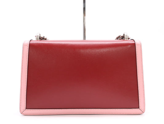 GUCCI 400249 Bicolor Dionysus Chain Shoulder Bag in Pink and Red Leather with Dust Bag