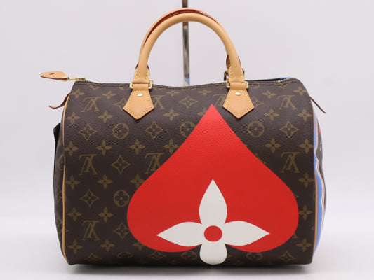 LOUIS VUITTON M57451 Monogram Game On Collection Speedy Bandouliere 30 RFID Verified Handbag with Shoulder Strap, Padlock, Two Keys, and Dust Bag
