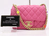 CHANEL Lambskin Mini Matlasse 17 S Flap S Chain GD Fittings Pink Seal Card 30449958 Shoulder Bag