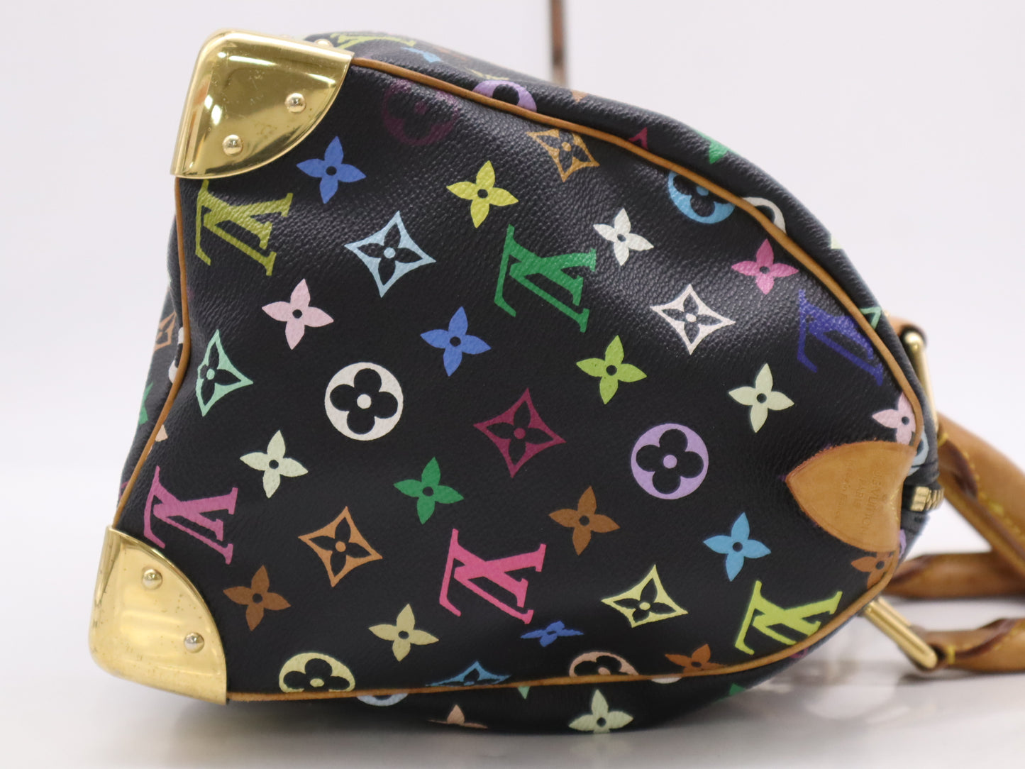 LOUIS VUITTON M92642 Multicolor Speedy 30 Noir Handbag with 2 Keys and Cloche