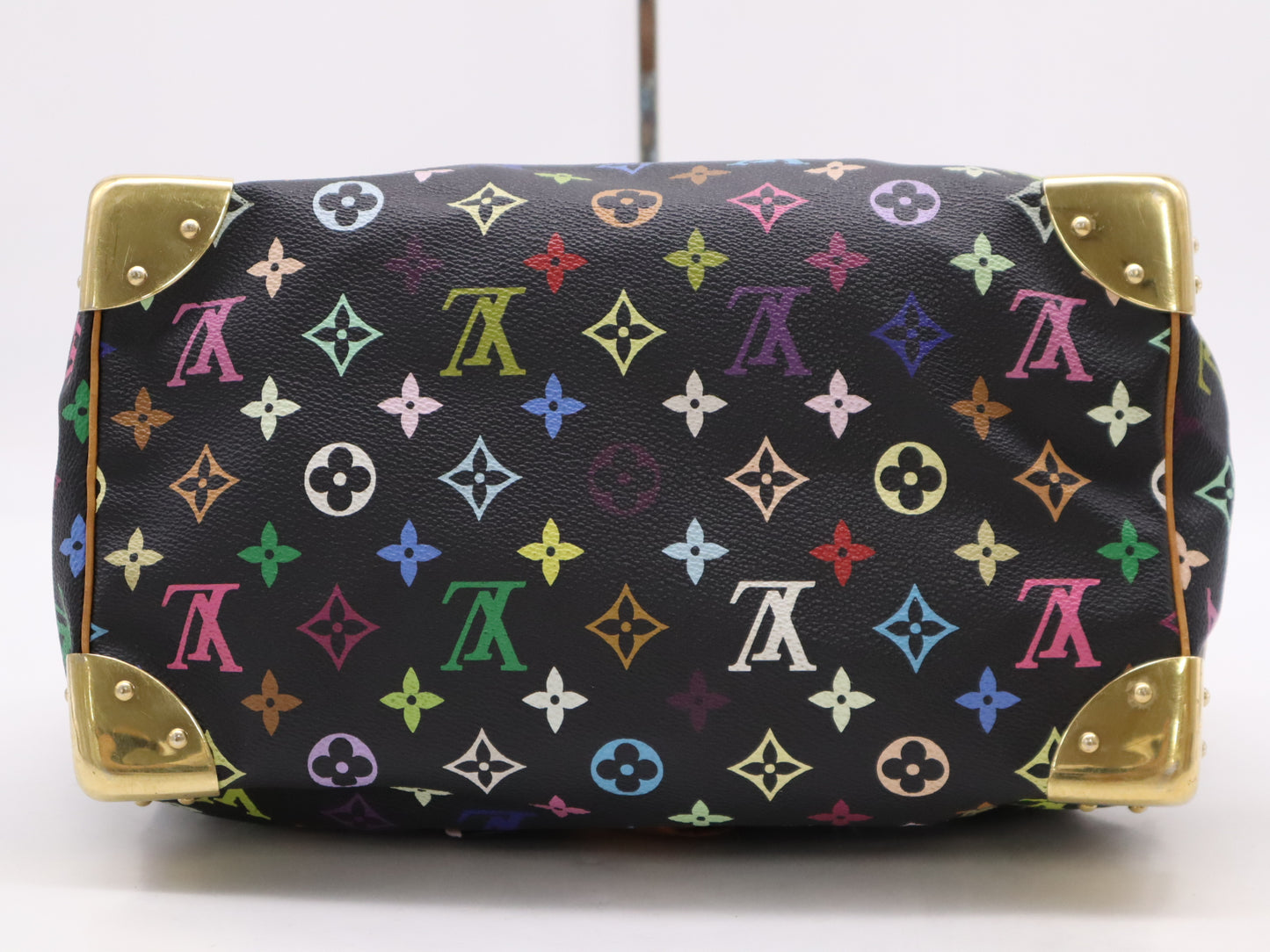 LOUIS VUITTON M92642 Multicolor Speedy 30 Noir Handbag with 2 Keys and Cloche