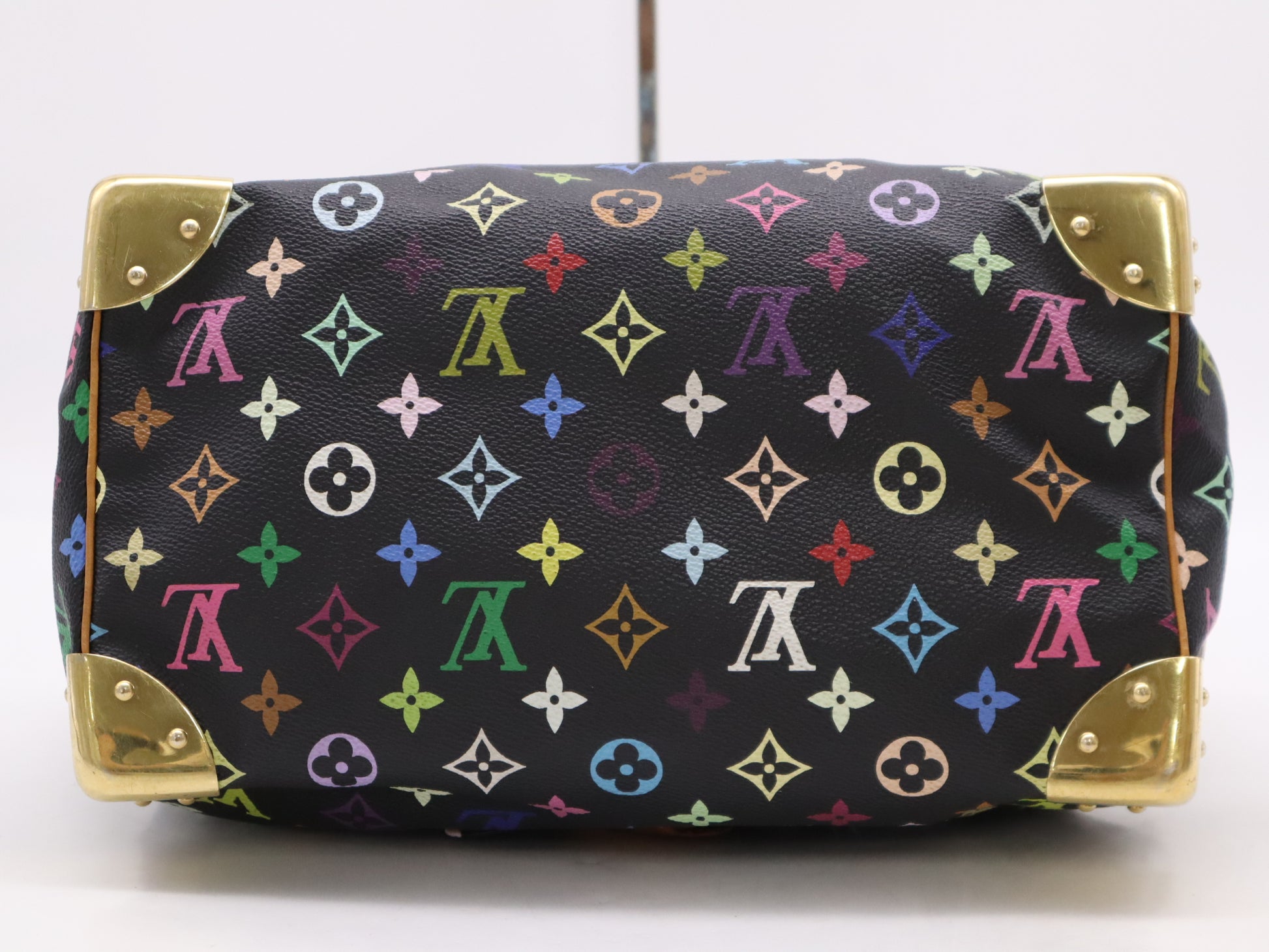 LOUIS VUITTON M92642 Multicolor Speedy 30 Noir Handbag with 2 Keys and Cloche