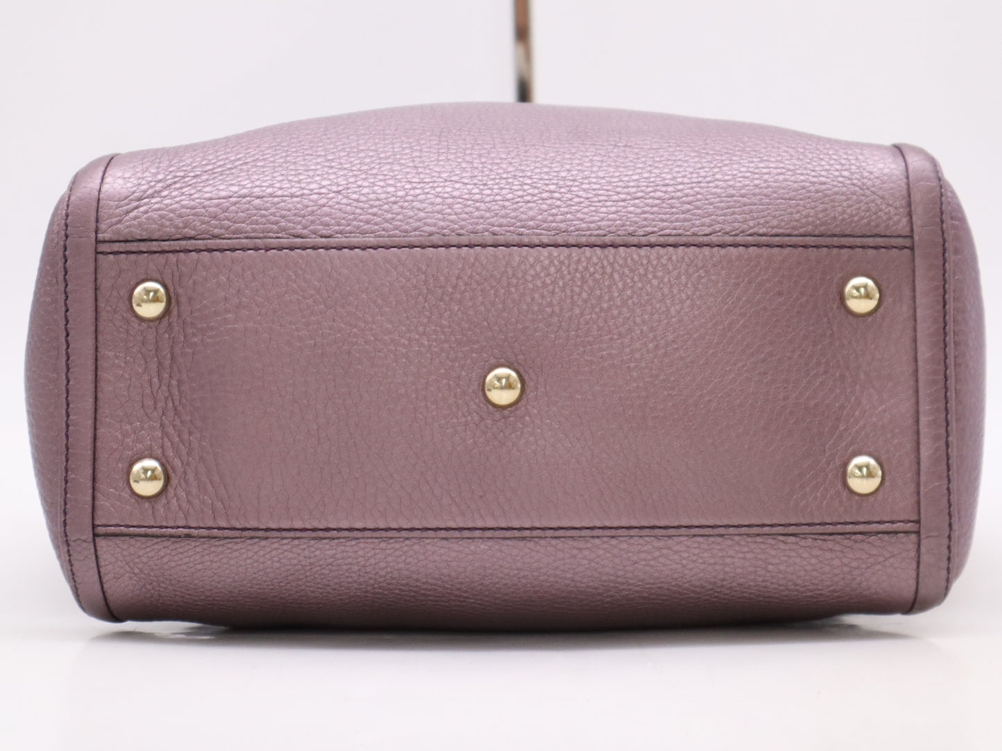 GUCCI 336751 Leather Interlocking 2-Way Handbag, Purple, with Shoulder Strap