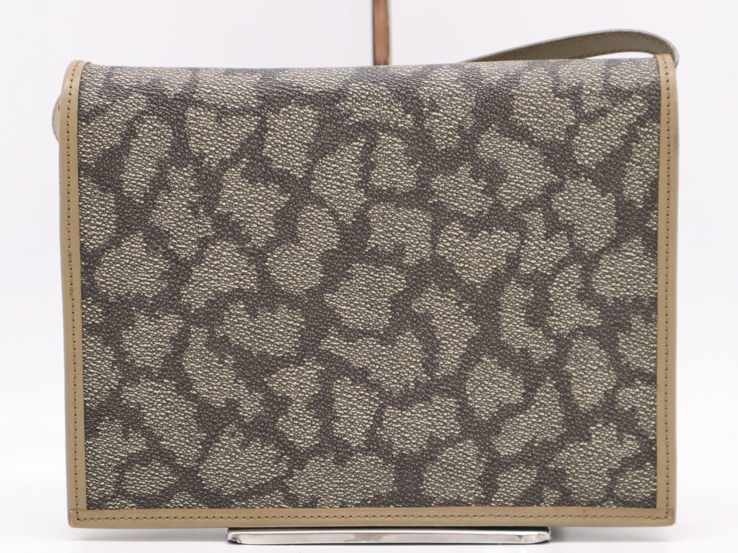 Yves Saint Laurent PVC Shoulder Bag Beige Gray Shoulder Bag