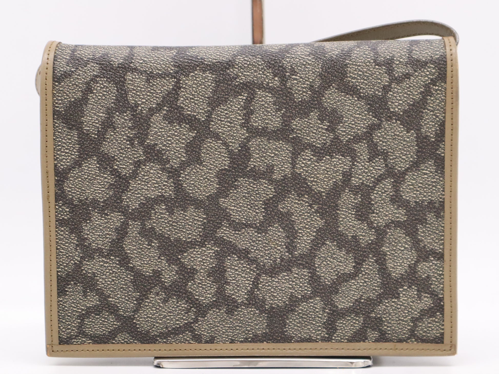 Yves Saint Laurent PVC Shoulder Bag Beige Gray Shoulder Bag