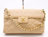 CHANEL Caviar Skin Matrasse 25 S Flap S Chain GD Fittings Beige Seal 6579638 Shoulder Bag