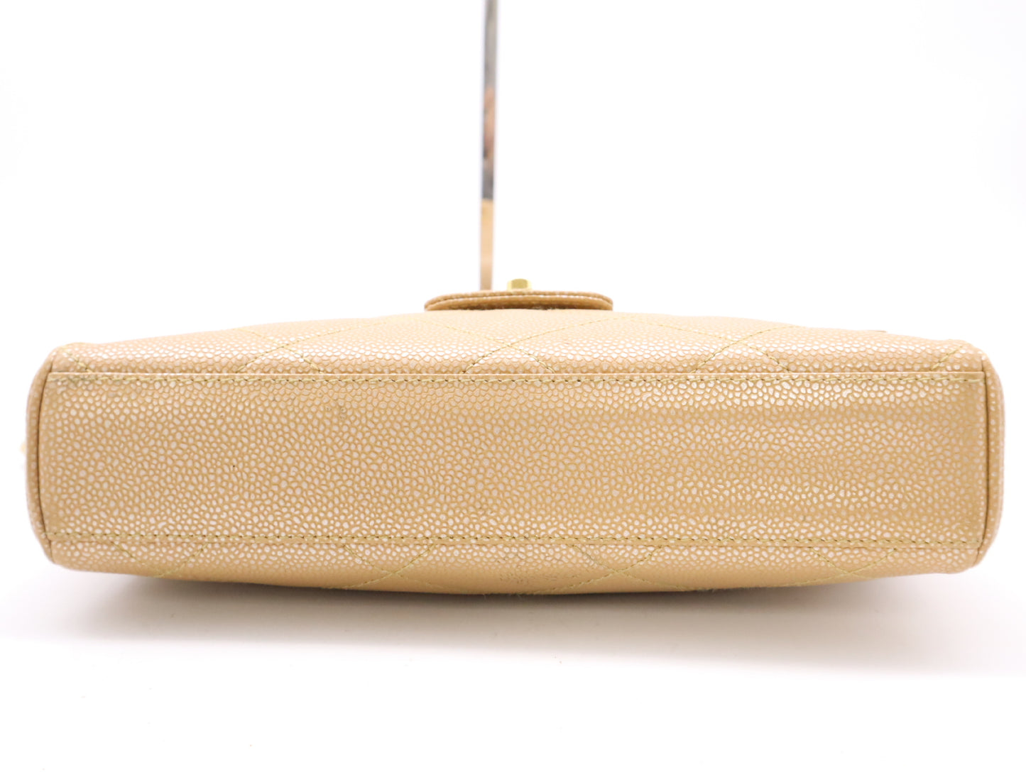 CHANEL Caviar Skin Matrasse 25 S Flap S Chain GD Fittings Beige Seal 6579638 Shoulder Bag
