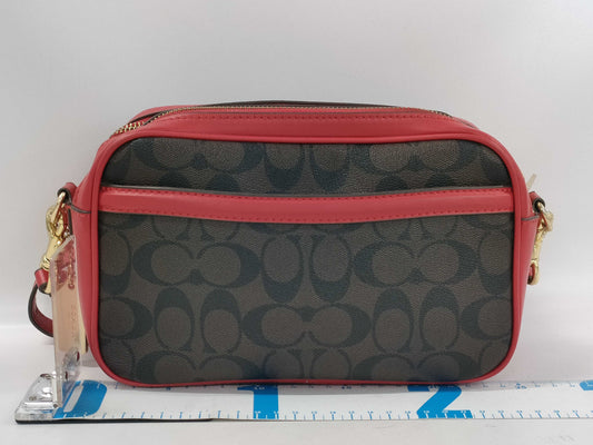 COACH F68168 Signature Shoulder Bag Leather Brown Red Shoulder Bag