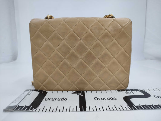 CHANEL Mini Matlassse Beige Shoulder Bag