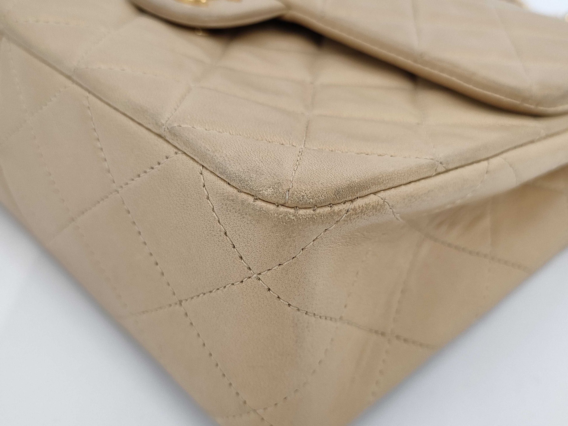 CHANEL Mini Matlassse Beige Shoulder Bag
