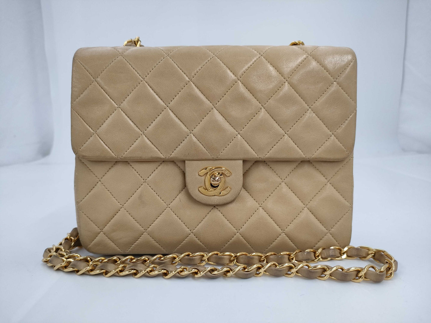 CHANEL Mini Matlassse Beige Shoulder Bag