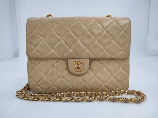 CHANEL Mini Matlassse Beige Shoulder Bag