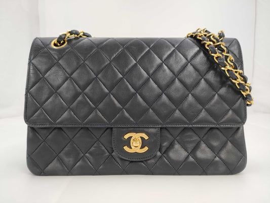 CHANEL W Flap Navy Shoulder Bag