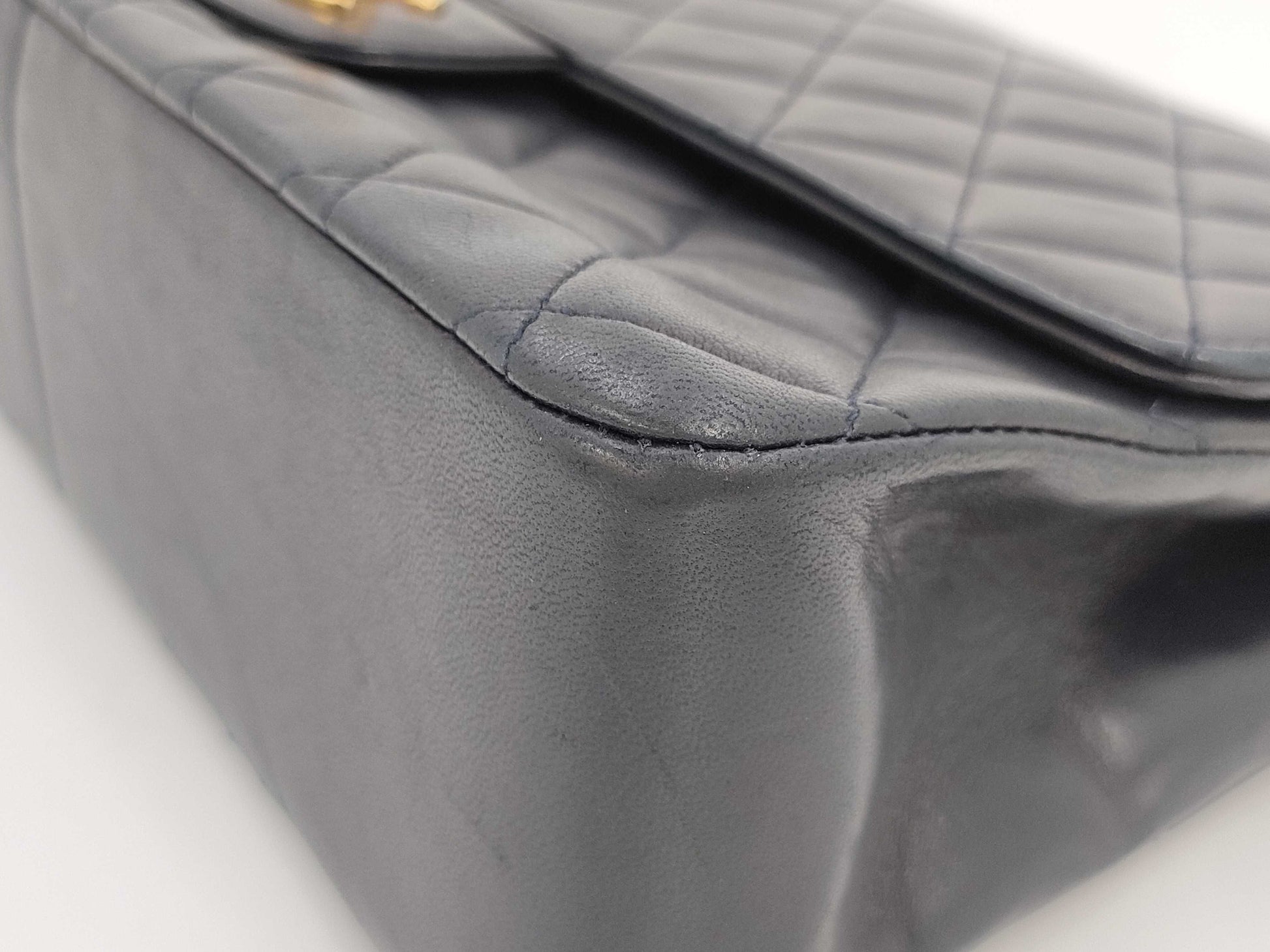 CHANEL W Flap Navy Shoulder Bag