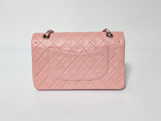 CHANEL W Flap Matlasse Pink Lambskin Seal Shoulder Bag