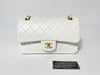 CHANEL W Flap Matrasse White Lambskin Seal Shoulder Bag