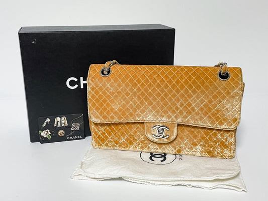 CHANEL Velor Brown Seal No. 4 Shoulder Bag