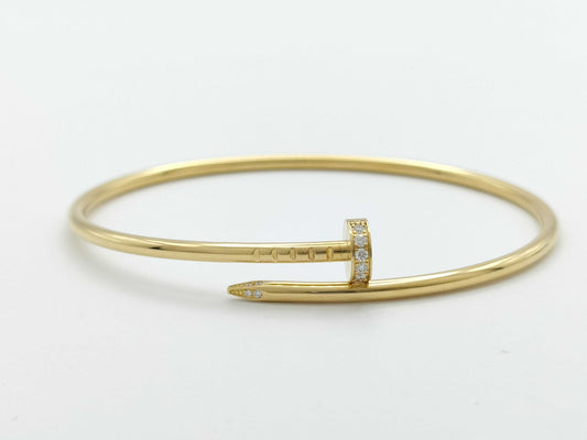 Cartier Justo Ankle SM #18 Diamond YG Au750 9.5g Bracelet Bangle