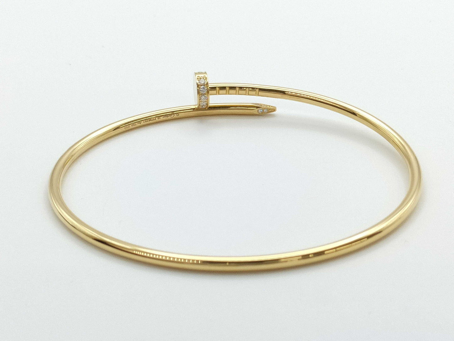 Cartier Justo Ankle SM #18 Diamond YG Au750 9.5g Bracelet Bangle