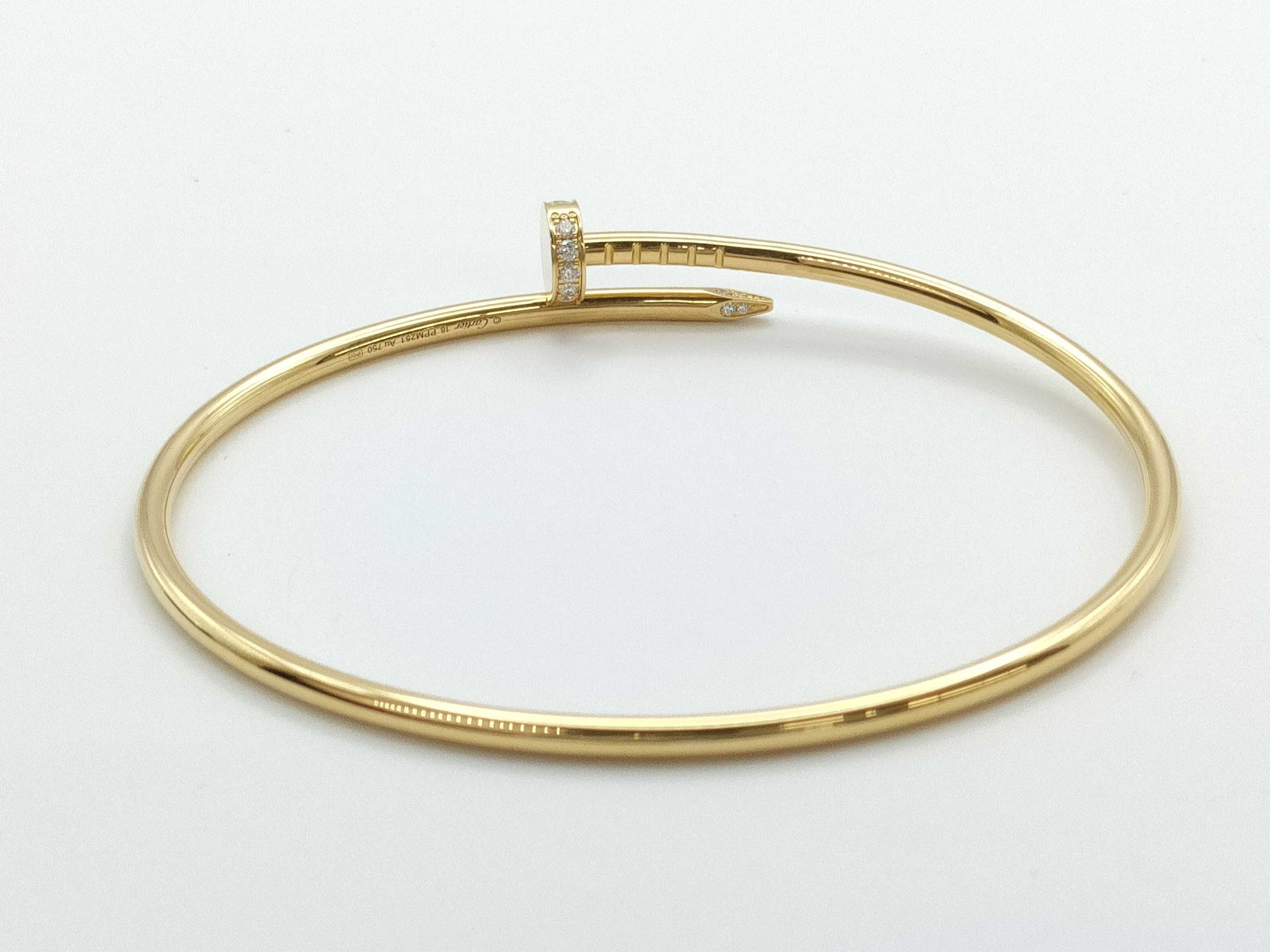 Cartier Justo Ankle SM #18 Diamond YG Au750 9.5g Bracelet Bangle